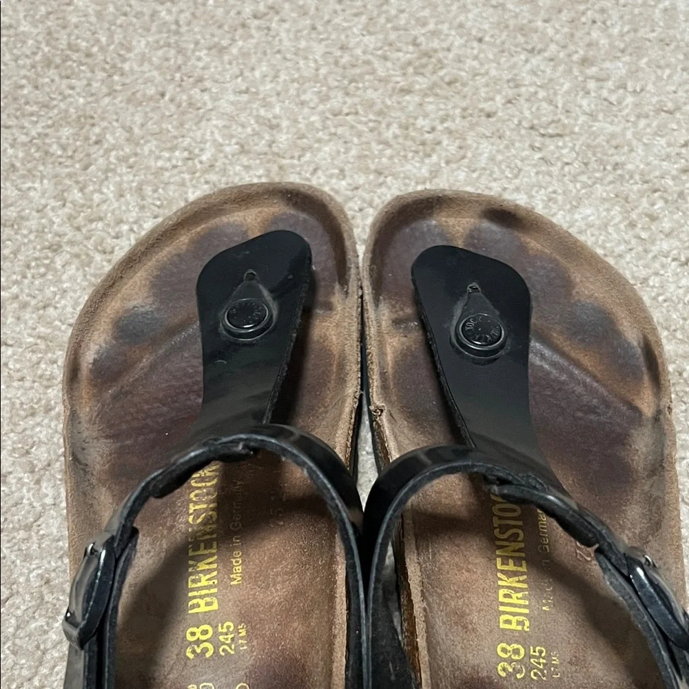 Birkenstock Gizeh Heel Strap Glossy Black Sandals - Picture 9 of 9